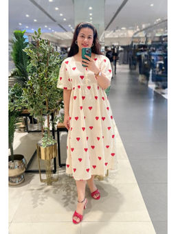 RANGREZA ETHNIC - White Heart Dress