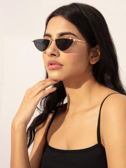 Twenty Dresses by Nykaa Fashion - Gold Black Triangular Sunglasses
