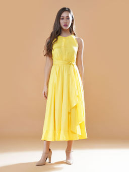 Neeti and Mudita - Yellow Tie Up Audrey Dress