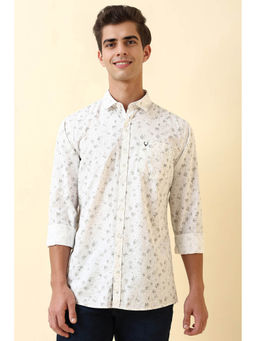 Allen Solly - White Floral Full Sleeves Casual Shirt
