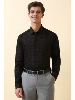 Allen Solly - Black Print Full Sleeves Formal Shirt