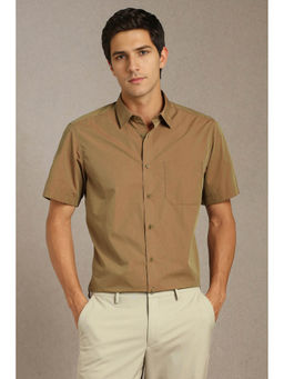 Louis Philippe - Brown Solid Half Sleeves Formal Shirt