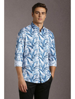 Louis Philippe - White Print Full Sleeves Casual Shirt