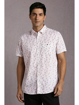Louis Philippe - White Print Half Sleeves Casual Shirt