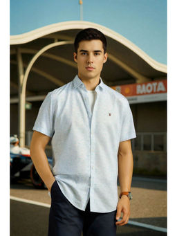 Louis Philippe - White Print Half Sleeves Casual Shirt