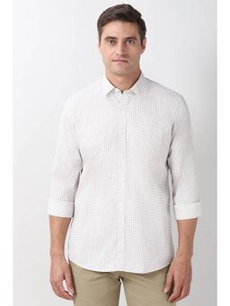 Peter England - White Print Full Sleeves Casual Shirt