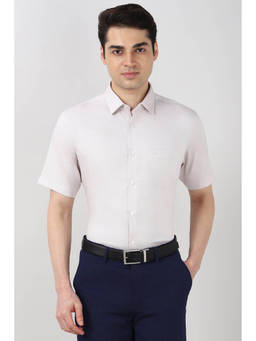 Peter England - White Regular Fit Half Sleeves Formal Shirt