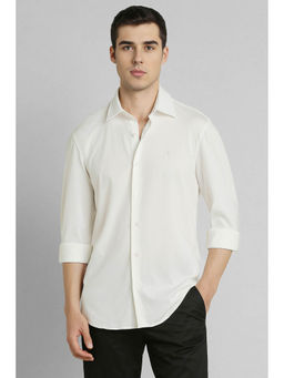 Simon Carter - White Solid Full Sleeves Shirt