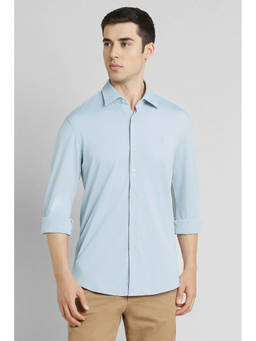 Simon Carter - Blue Solid Full Sleeves Shirt