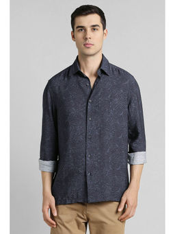 Simon Carter - Navy Blue Printed Full Sleeves Shirt