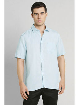Simon Carter - Blue Solid Full Sleeves Shirt