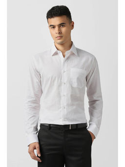 Van Heusen - White Solid Full Sleeves Shirt