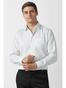 Van Heusen - White Textured Full Sleeves Shirt