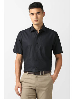 Van Heusen - Black Solid Half Sleeves Shirt