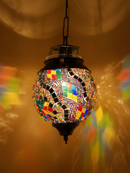 Homesake - Moroccan Mosaic Pendant Metal Hanging Multi