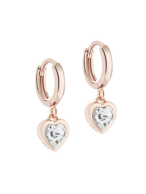 Buy Ted Baker Hanniy Rose Gold Tone Crystal Heart Huggie Earring