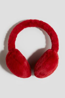 H&M - Girls Red Fluffy Earmuffs (1.5-8 Years)