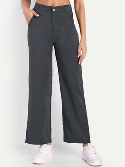 BROADSTAR - Women Grey Smart Loose Fit High Rise Easy Wash Pant