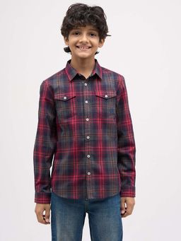 Jack & Jones Junior - Boys Check Cotton Multi-Color Shirt