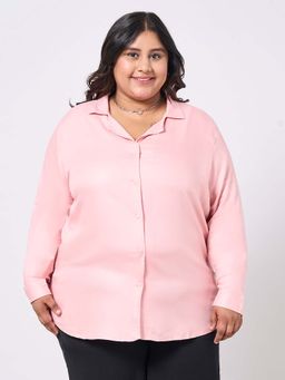 Style Quotient - Women Viscose Rayon Solid Pink Shirt