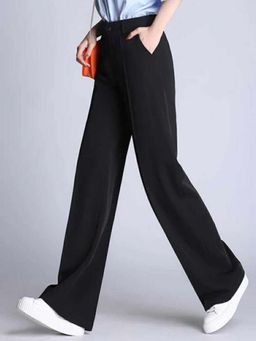 BROADSTAR - Women Black Pleated Korean Pant