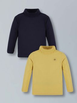 PLUM TREE - Girl's Pure Cotton Turtle Neck T-Shirts (Pack of 2)