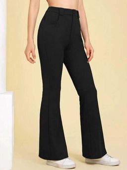 BROADSTAR - Women Black Pleated Korean Pant