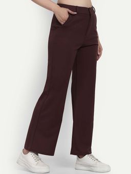 BROADSTAR - Women Brown Loose Fit High Rise Easy Wash Parallel Pant
