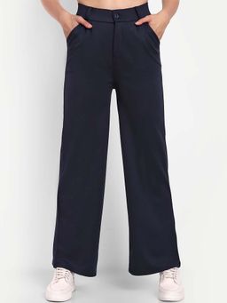 BROADSTAR - Women Navy Blue Pleated Korean Pant