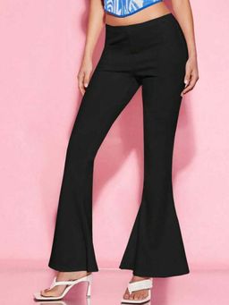 BROADSTAR - Women Black Smart Bootcut High Rise Stretchable Easy Wash Pant