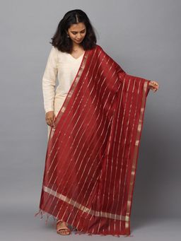 Hella Fashions - Maroon Banarasi Dupatta