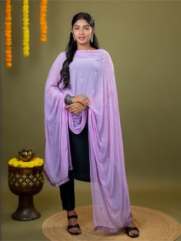 Hella Fashions - Lavender Chiffon Dupatta