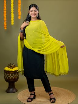 Hella Fashions - Green Chiffon Dupatta