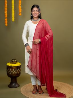 Hella Fashions - Maroon Chiffon Dupatta