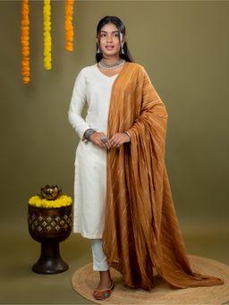 Hella Fashions - Brown Stripes Dupatta