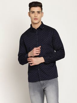 Cantabil - Men Navy Blue Shirt