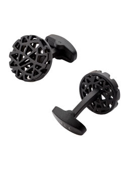 The Tie Hub - Black Net Circular Cufflink