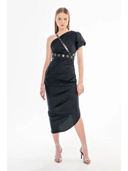 Label Aparna Rawat - Black Asymmetric Long Dress