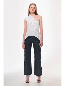 Label Aparna Rawat - White Asymmetric Co-Ord (Set of 2)