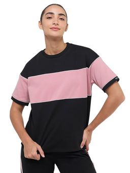 Hunnit - Black Women Crew Neck Relaxed Fit Cotton Top