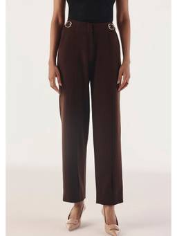 Néant - Brown Buckled High Waist Tapered Trousers