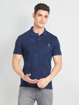 U.S. Polo Assn. Denim Co. - Cotton Slim Fit Abstract Print Polo Shirt