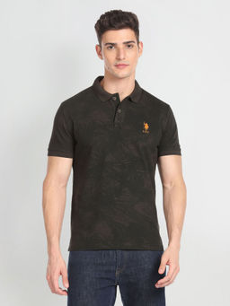 U.S. POLO ASSN. - Cotton Slim Fit Abstract Print Polo Shirt