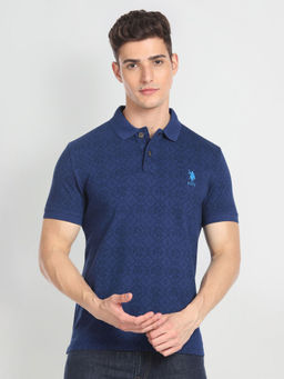 U.S. POLO ASSN. - Floral Print Cotton Polo Shirt