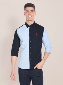 U.S. POLO ASSN. - Colour Block Slim Fit Shirt