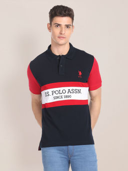 U.S. POLO ASSN. - Colorblocked Cotton Polo Shirt