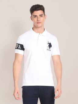 U.S. POLO ASSN. - Brand Printed Pique Polo Shirt