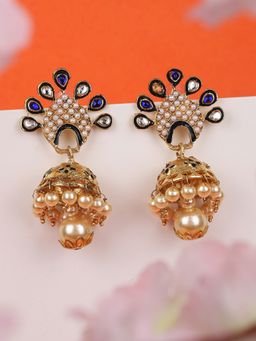 Anika's Creations - Anika's Creation Pearl Embedded Jhumki Earrings
