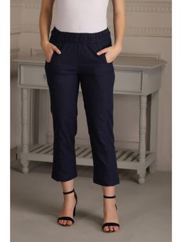 Lakshita - Navy Blue Plain Regular Capri