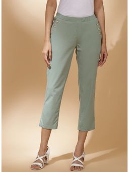 Lakshita - Granite Green Capri Pants